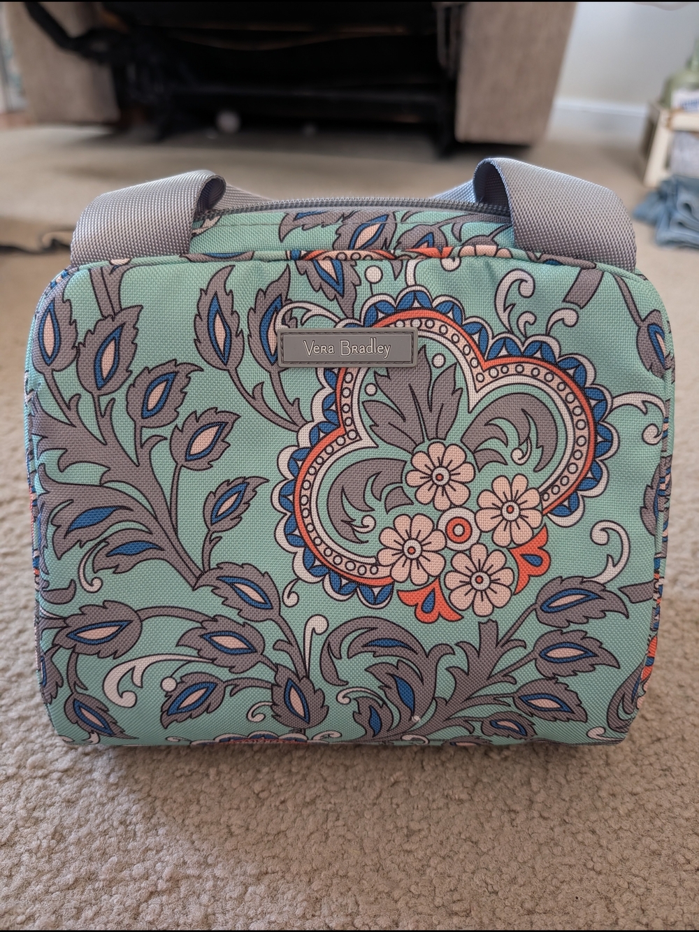 Vera Bradley Mint Floral Insulated Lunch Bag